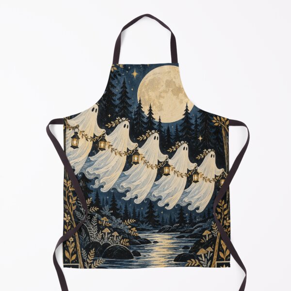Item preview, Ghost Levitating Parade Above moonlit Pine Forest designed and sold by scicilysimonee.