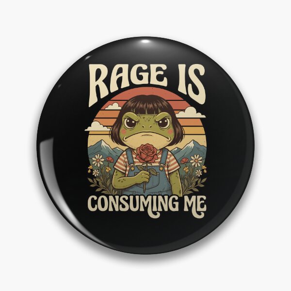 Item preview, Rage Is Consuming Me Sarcastic Frog Meme Retro Graphic designed and sold by Antdoodle.