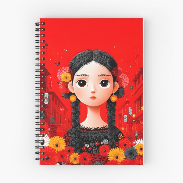 Item preview, Colorful Portrait of a Girl Surrounded by Flowers designed and sold by Artessie.