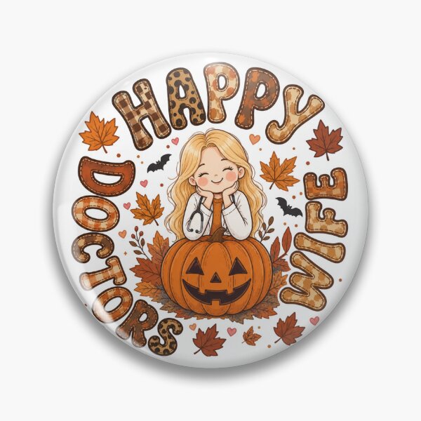 Item preview, Happy Doctors Wife Halloween Pumpkin Autumn Nurse Doctor Design designed and sold by TheChalkyFox.
