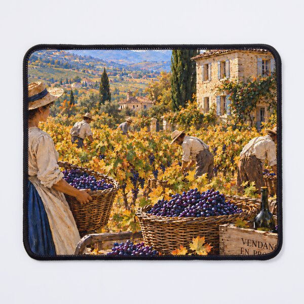 Item preview, Vendanges en Provence — Autumn Grape Harvest in the French Countryside-Upscaled Version designed and sold by Novel Works Studio.