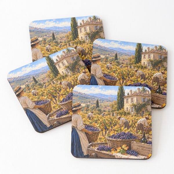 Item preview, Vendanges en Provence — Autumn Grape Harvest in the French Countryside-Upscaled Version designed and sold by Novel Works Studio.