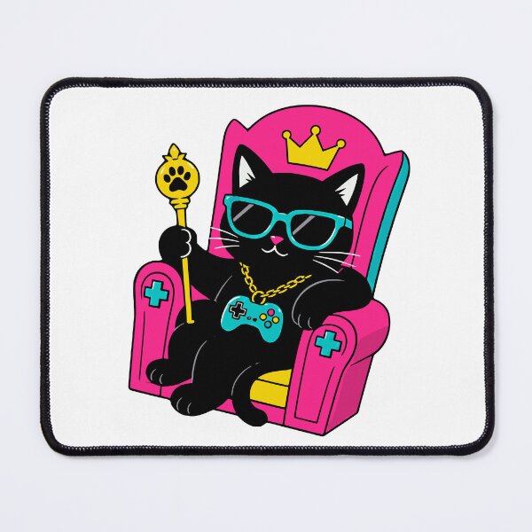 Item preview, Black Cat King Gamer T-Shirt – Cool Retro Pop Art Throne Design Gift designed and sold by Simon-art-land.