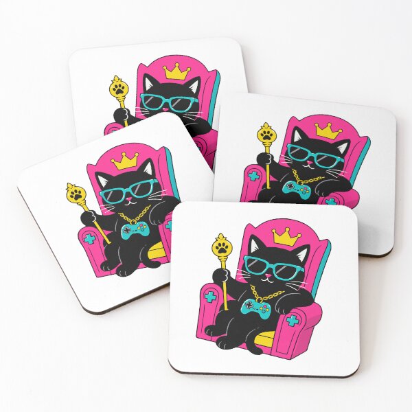 Item preview, Black Cat King Gamer T-Shirt – Cool Retro Pop Art Throne Design Gift designed and sold by Simon-art-land.