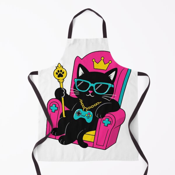 Item preview, Black Cat King Gamer T-Shirt – Cool Retro Pop Art Throne Design Gift designed and sold by Simon-art-land.