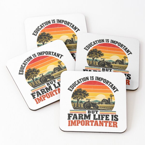 Item preview, Education Is Important But Farm Life Is Importanter Farmer Rancher Agriculture designed and sold by SkeletonsDanger.
