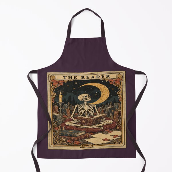 Item preview, Gothic Skeleton Reader for Book Lovers designed and sold by POD DYNASTY | Original Print On Demand T-Shirt Graphics.
