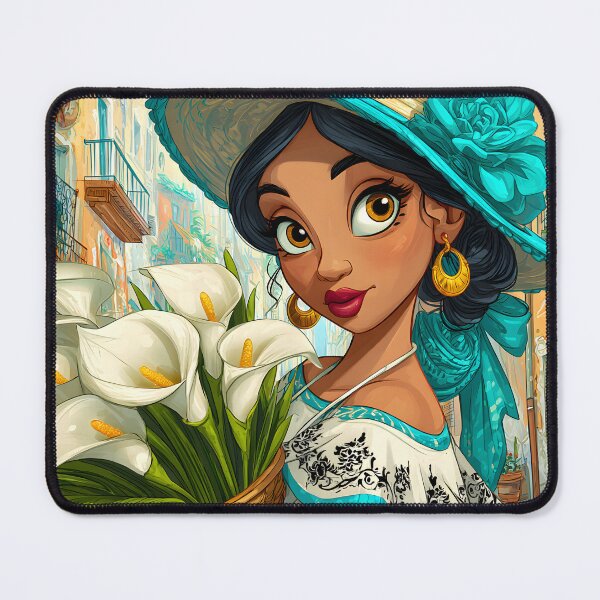 Item preview, Charming Young Woman with Flowers and a Hat designed and sold by Artessie.