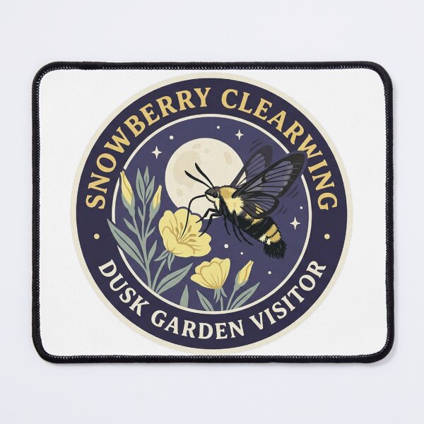 Item preview, Snowberry Clearwing Moth Dusk Garden Night Illustration designed and sold by shifumart.