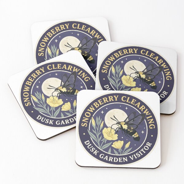 Item preview, Snowberry Clearwing Moth Dusk Garden Night Illustration designed and sold by shifumart.
