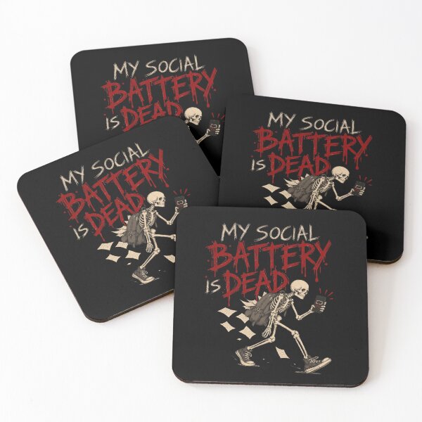 Item preview, My Social Battery Is Dead Skeleton Halloween designed and sold by selvashop.