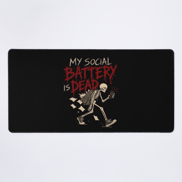 Item preview, My Social Battery Is Dead Skeleton Halloween designed and sold by selvashop.