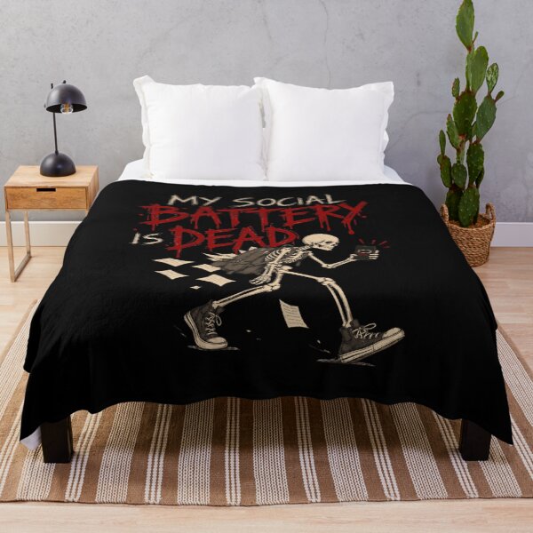Item preview, My Social Battery Is Dead Skeleton Halloween designed and sold by selvashop.