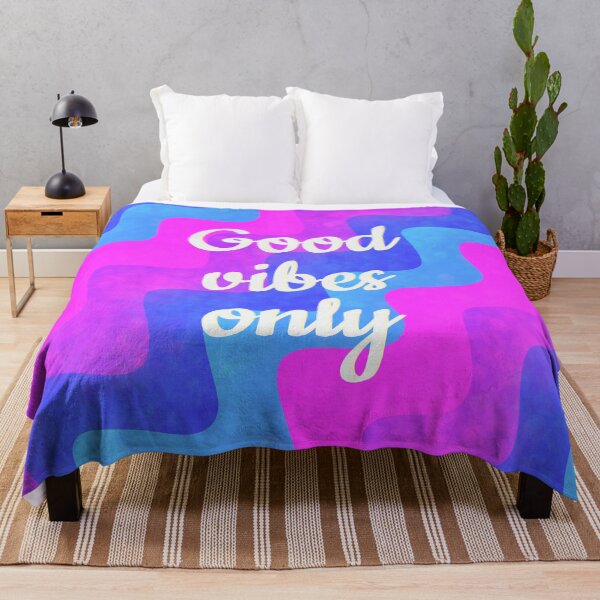 Item preview, Good vibes only retro blue designed and sold by Ana Gorozpe.
