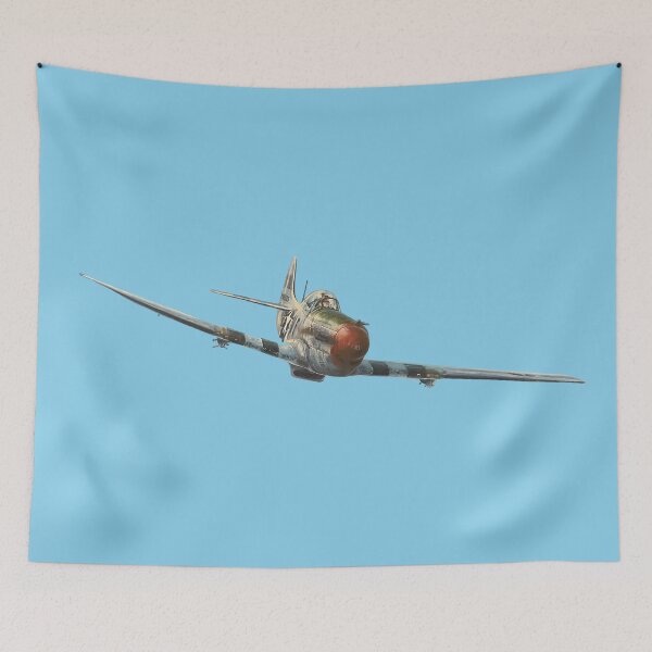 Item preview, P-51D Mustang Head-On Aerial View Warbird Vector Art designed and sold by AfterburnerLab.
