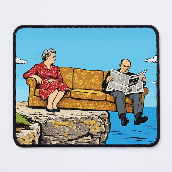 Item preview, Edge of the Cliff – Pop Art Couple Illustration designed and sold by RamyGallery.