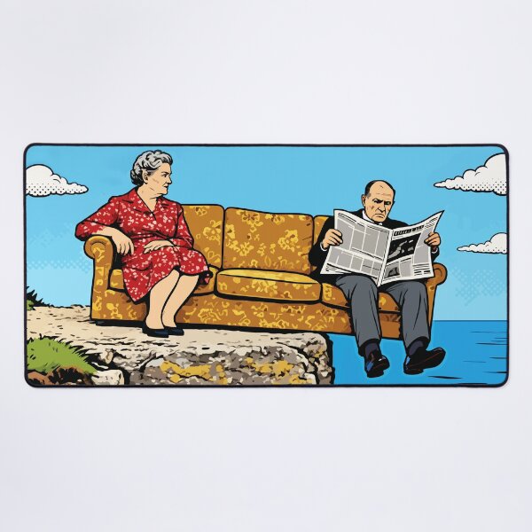 Item preview, Edge of the Cliff – Pop Art Couple Illustration designed and sold by RamyGallery.