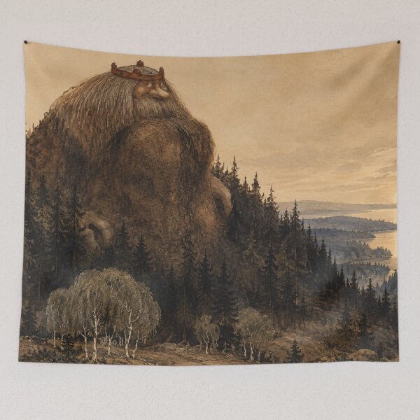 Artikelvorschau, Troll-Wandbild, Es gab mal einen namens Jock, John Bauer Vintage Fantasy Giclée-Druck entworfen und verkauft von RickE.