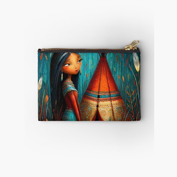 Item preview, Elegant Native American Woman by a Teepee designed and sold by Artessie.