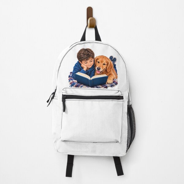 Item preview, Boy reading with his dog – Love of reading designed and sold by FootprintofLove.