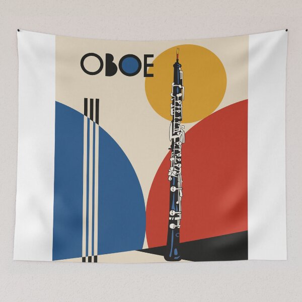 Item preview, Oboe Art Print, Bauhaus Oboe Print, Oboist Gift, Classical Music Art, Mid Century Music Print, Musician Gift, Modern Music Decor designed and sold by Studio pod Burom.