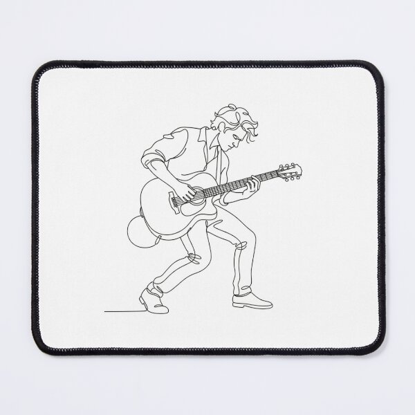 Item preview, Minimalist Continuous Line Drawing of a Standing Guitarist designed and sold by Nubian Style.