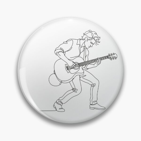 Item preview, Minimalist Continuous Line Drawing of a Standing Guitarist designed and sold by Nubian Style.