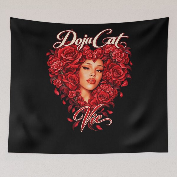 Item preview, Doja Cat Tour Ma Vie Red Roses Heart Portrait Floral Concert Tour designed and sold by Cuiroblinda.