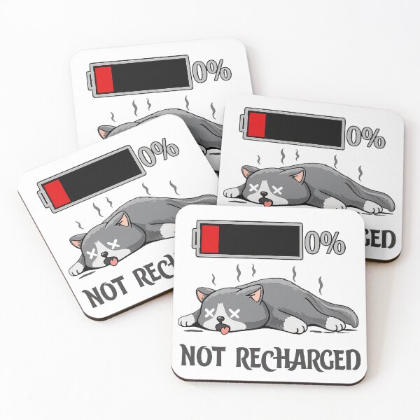 Item preview, Not Recharged Cat | 0% Battery Tired Cat designed and sold by 4U---Store.