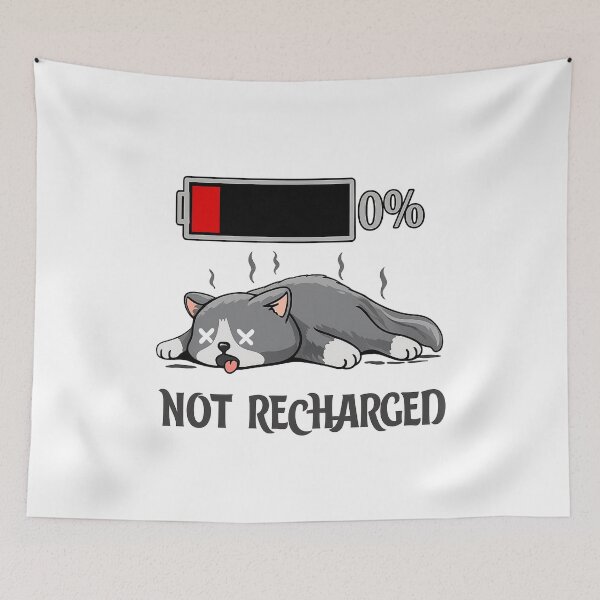 Item preview, Not Recharged Cat | 0% Battery Tired Cat designed and sold by 4U---Store.