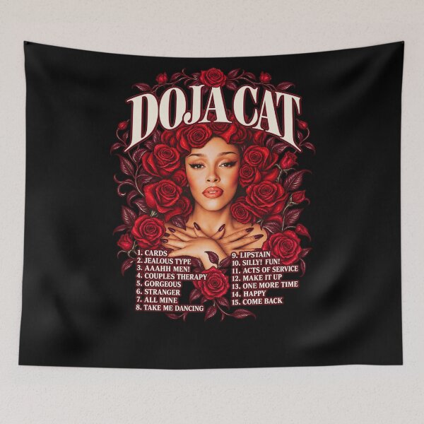 Item preview, Doja Cat Tour Ma Vie Album Tracklist Red Roses Portrait Concert Merch designed and sold by Cuiroblinda.