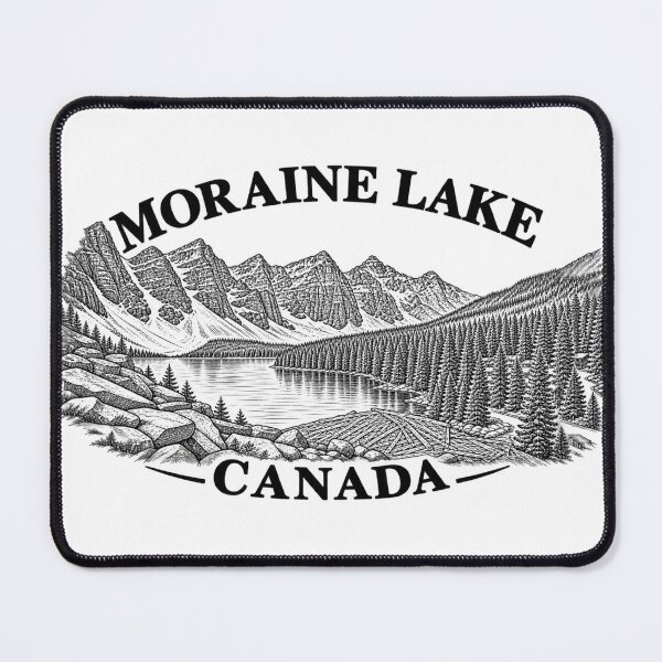 Item preview, Moraine Lake Canada Valley of the Ten Peaks Line Art designed and sold by Tee Visions.