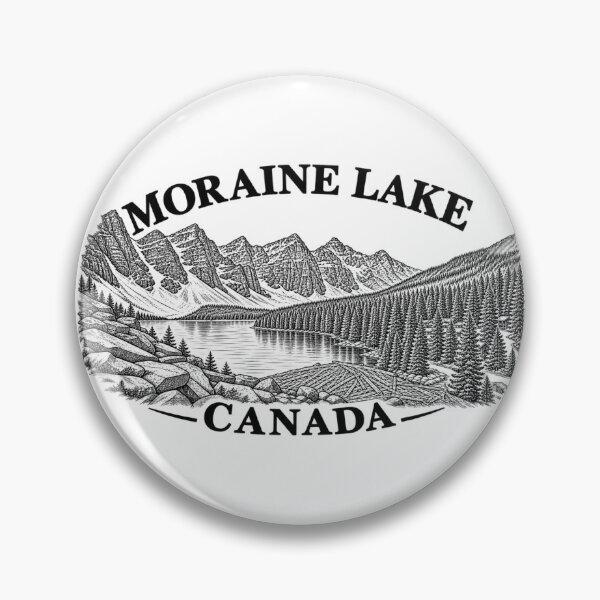 Item preview, Moraine Lake Canada Valley of the Ten Peaks Line Art designed and sold by Tee Visions.