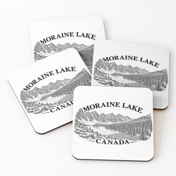 Item preview, Moraine Lake Canada Valley of the Ten Peaks Line Art designed and sold by Tee Visions.