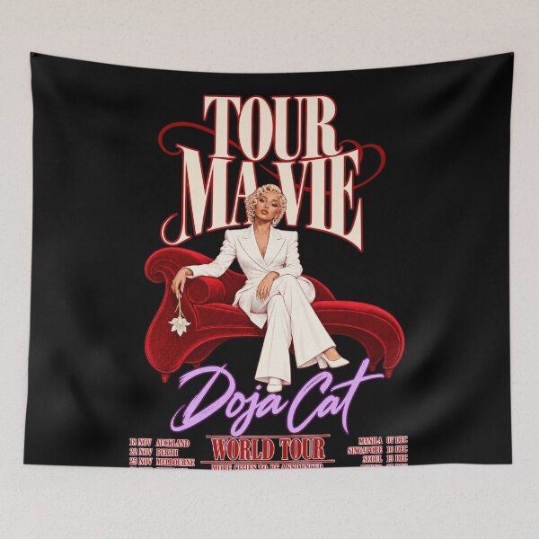 Item preview, Doja Cat Tour Ma Vie 2026 World Tour Red Couch White Suit Poster Style Concert designed and sold by Cuiroblinda.