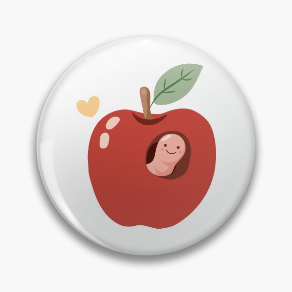 Item preview, Cute Red Apple Happy Worm  designed and sold by BetweenForms.