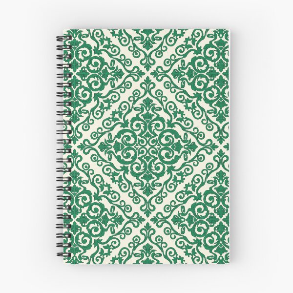 Item preview, Emerald Green Cream Damask Scroll Pattern designed and sold by AIG - Andrei Ilie Graphics.