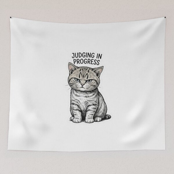 Item preview, Judging In Progress Cat designed and sold by PrintforDesign.