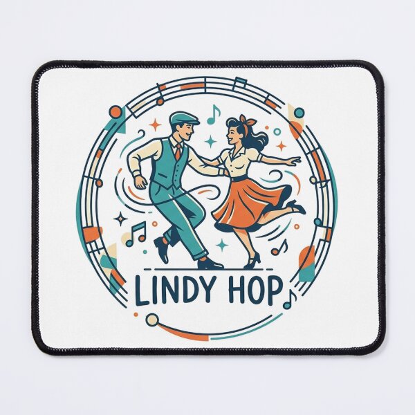 Item preview, Vintage Lindy Hop Swing Dance Music Retro Illustration designed and sold by AgdBol.