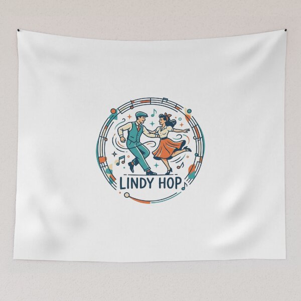 Item preview, Vintage Lindy Hop Swing Dance Music Retro Illustration designed and sold by AgdBol.
