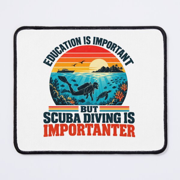 Item preview, Education Is Important But Scuba Diving Is Importanter Funny Scuba Diver Ocean Adventure designed and sold by SkeletonsDanger.