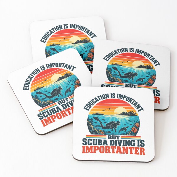 Item preview, Education Is Important But Scuba Diving Is Importanter Funny Scuba Diver Ocean Adventure designed and sold by SkeletonsDanger.