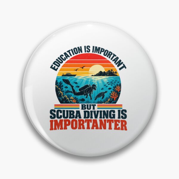 Item preview, Education Is Important But Scuba Diving Is Importanter Funny Scuba Diver Ocean Adventure designed and sold by SkeletonsDanger.
