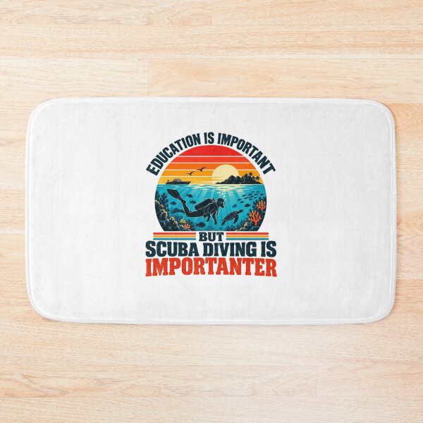 Item preview, Education Is Important But Scuba Diving Is Importanter Funny Scuba Diver Ocean Adventure designed and sold by SkeletonsDanger.