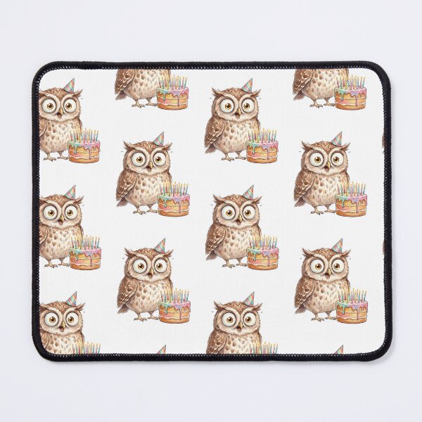 Item preview, Surprised Owl Birthday Cake Watercolor designed and sold by Tiffany Roy.