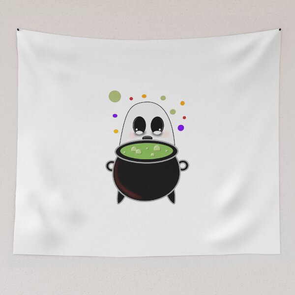 Item preview, Cute Ghost Brewing Magic Potion | Kawaii Halloween Witch Design designed and sold by ForcePrint.