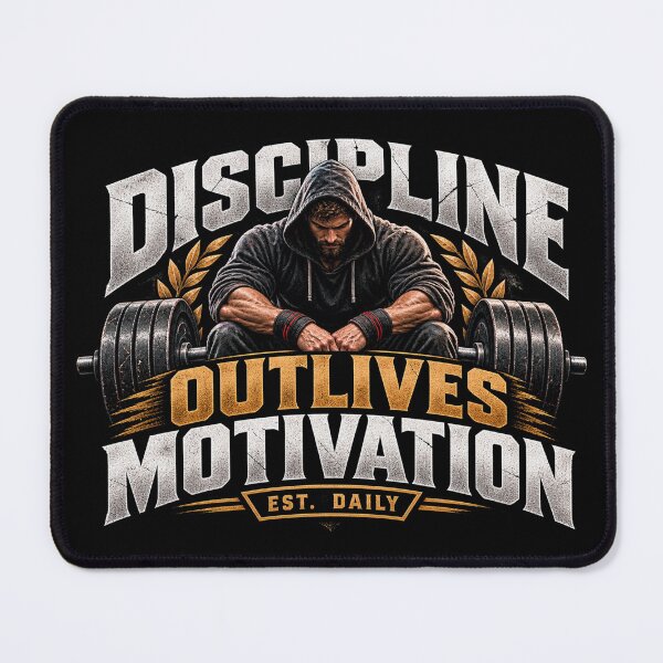 Item preview, Discipline Outlives Motivation Gym Fitness Bodybuilding designed and sold by CrazySzoopWorld.