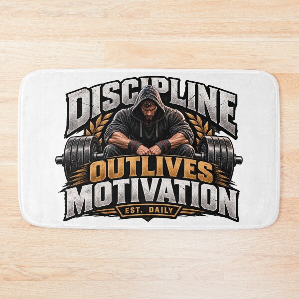 Item preview, Discipline Outlives Motivation Gym Fitness Bodybuilding  designed and sold by CrazySzoopWorld.