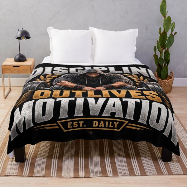 Item preview, Discipline Outlives Motivation Gym Fitness Bodybuilding  designed and sold by CrazySzoopWorld.