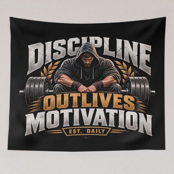 Item preview, Discipline Outlives Motivation Gym Fitness Bodybuilding  designed and sold by CrazySzoopWorld.